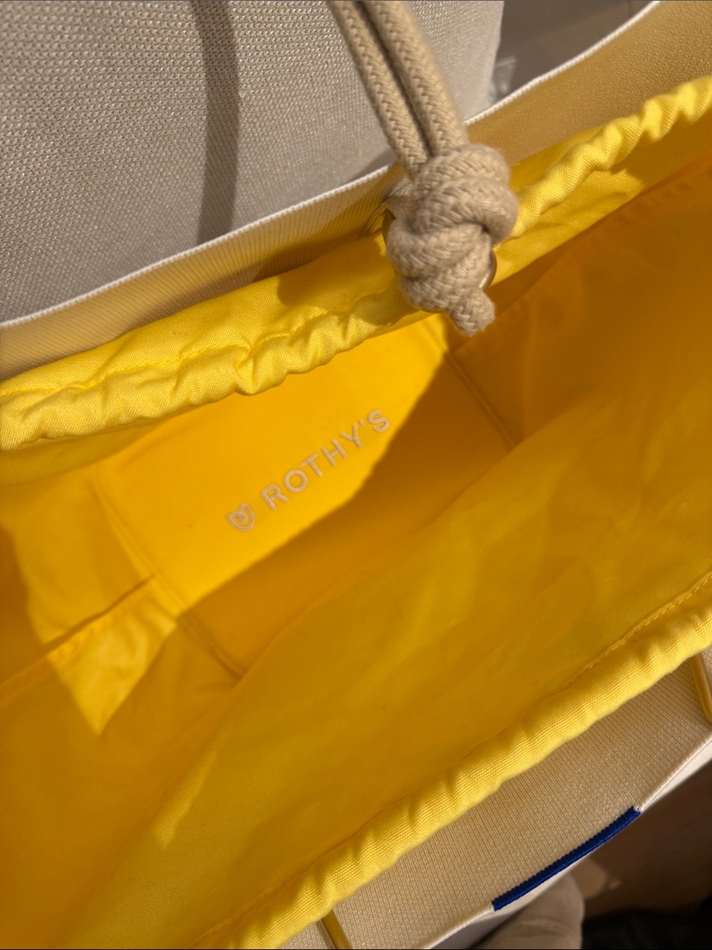 Rothy’s Cream Beach Tote with Yellow Handle - Picture 3 of 6